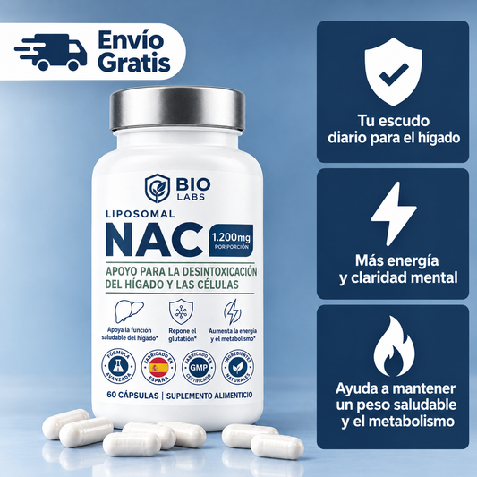 NAC Liposomal: apoyo para la desintoxicación del hígado y las células.